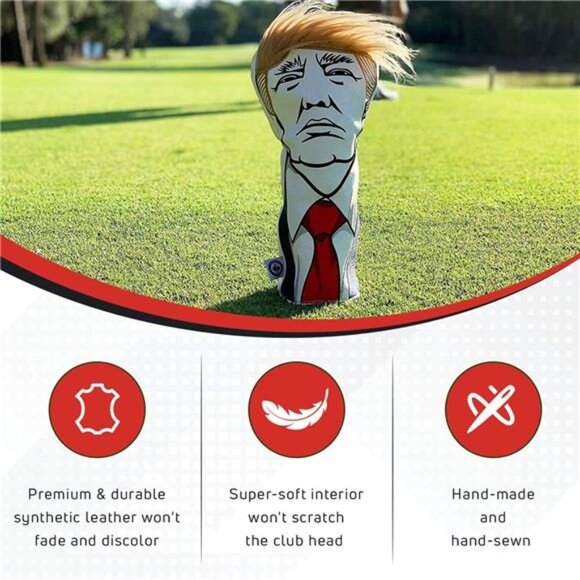Keep America Great Premium Golf Club Headcover -Quality Leather, Hand-Made Funny - Picture 3 of 8